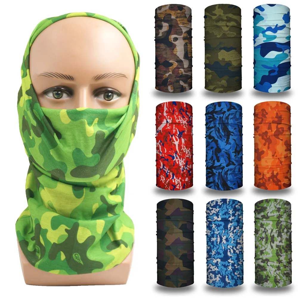 Camouflage Hunting Head Cover Tactical Hunting Scarf Neck Gaiter Men Seamless Bandana Women Headband Balaclava Tube Face Shield