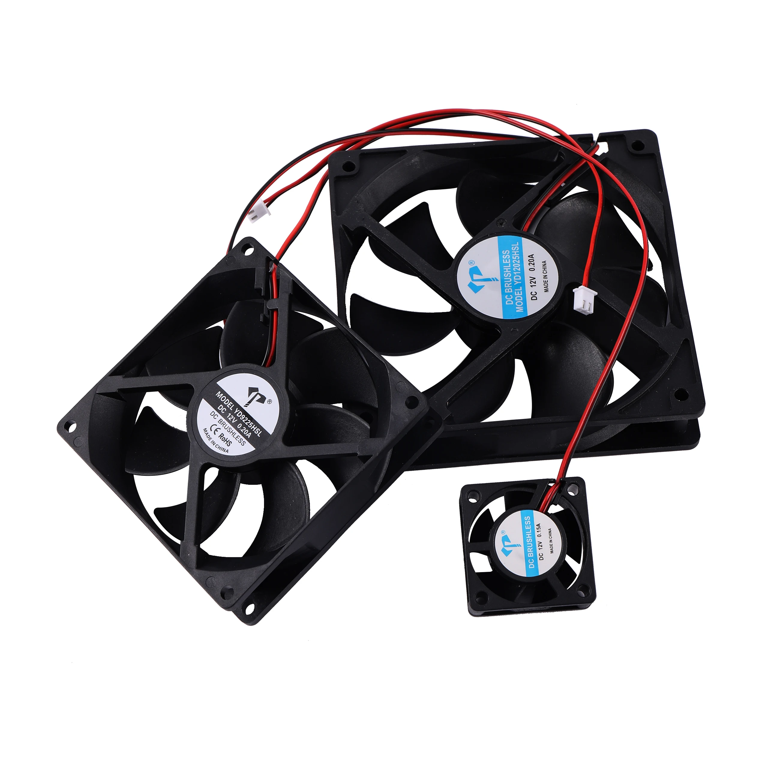 DC Brushless Fan with Two Lines 12V 0.15A/0.20A Industrial Cooling Fans Cooling Industrial Incubator Fan Exhaust 40-92-120Mm