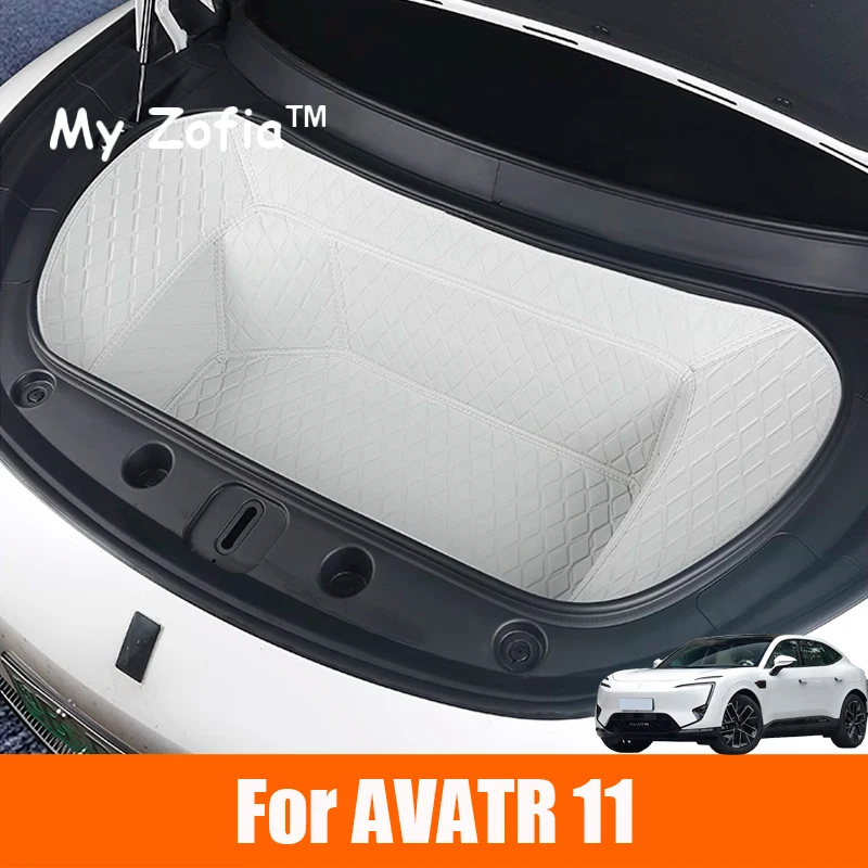 For AVATR 11 2023 2024 2025 EV Car Full Surround Front Trunk Mat Protection Waterproof Soft Leather Pad Interior Accessories