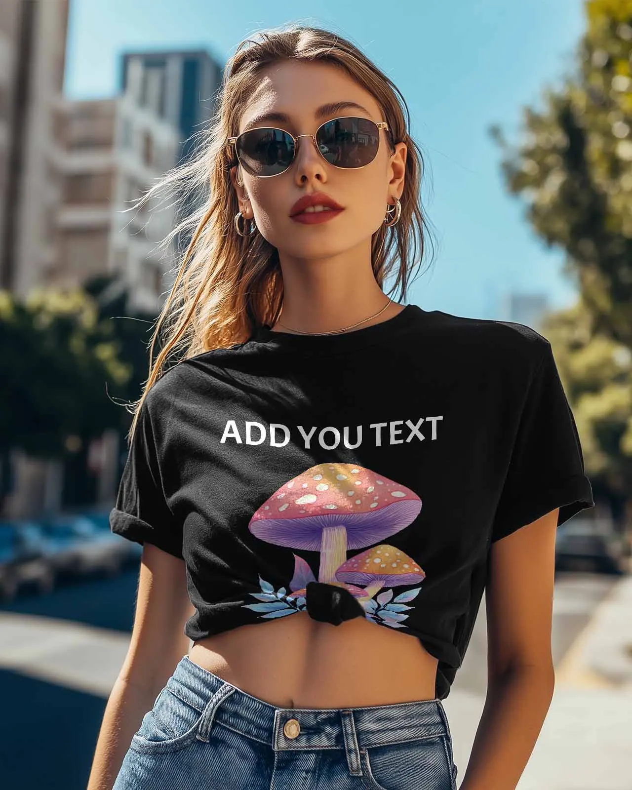 Cartoon Mushroom T-Shirt T-Shirt Lover Gift Sweatshirt Fitness T-shirt Short Sleeve O-neck Clothing Tops