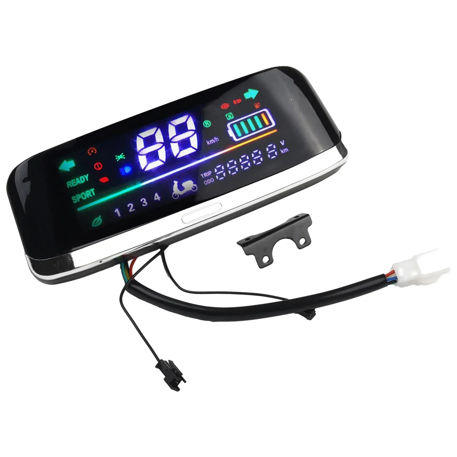 1x Electric Bike 48V 60V 72V Wide LCD Display Motor Speedmeter Screen 48-72V  Ebike Scooter Black Display Replacement Accessory