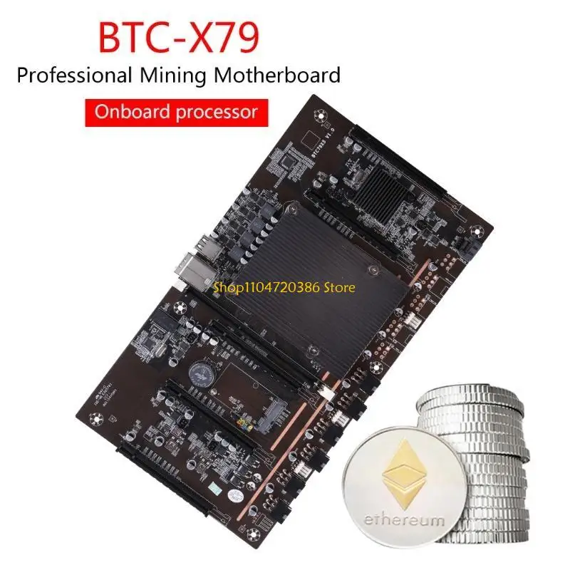 

X79-H61 Mining Motherboard LGA 2011 CPU Socket 5 PCI-E for Express Slots Support 3060 GPU DDR3 Memory Slot for Mi