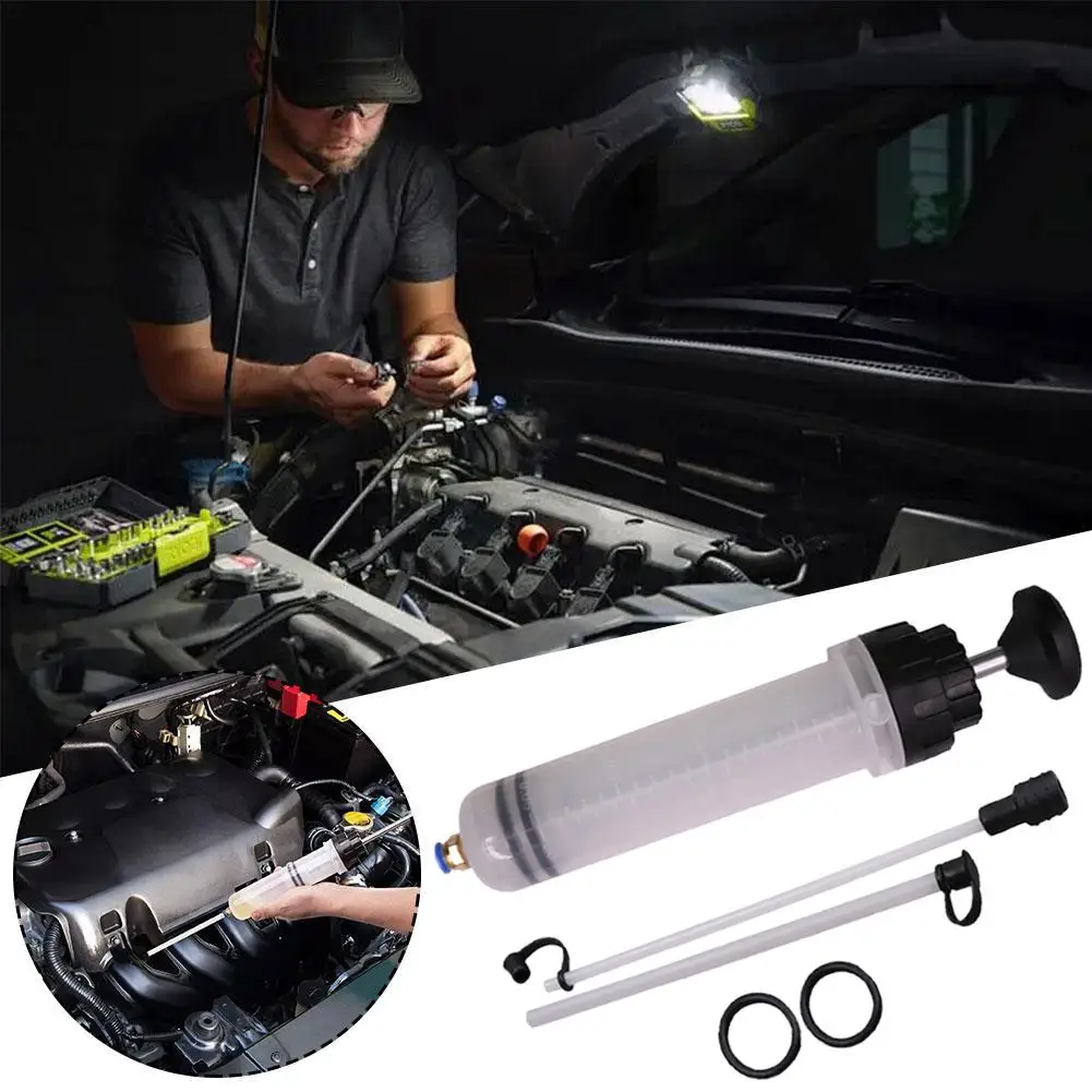 200cc Car Oil Change Brake Bleeder Fluid Pump Hose Filler Change Fluid Suction Evacuator Pump Manual Oil & Fuel S2c7