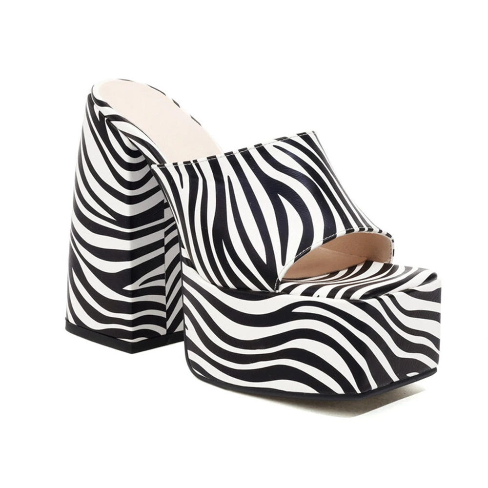 2026 Thick High Heels Sandals for Women's Fashion Open Toe Platform Slippers Women Slip-on Shoes Plus Size 43