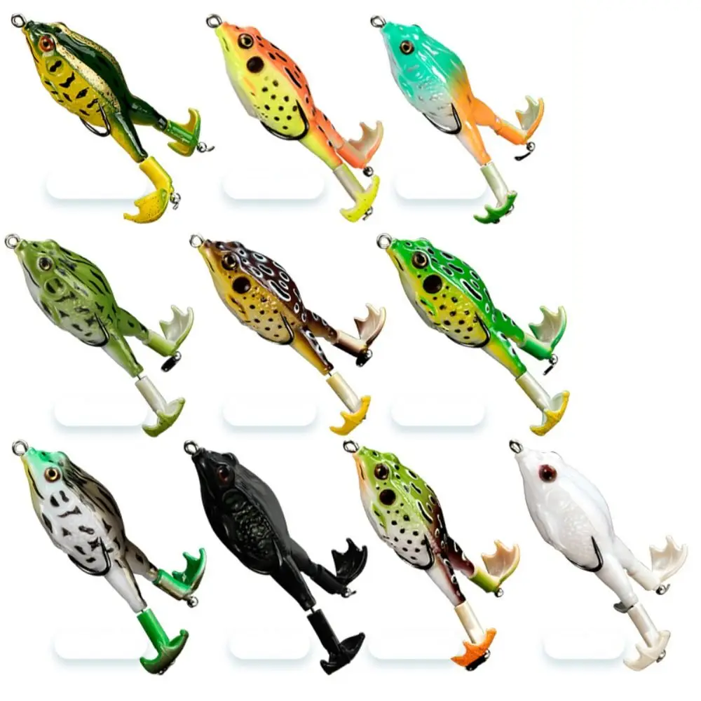 Spinner Sinking Rubber Frog Lure Soft Treble Hook Double Propeller Legs Soft Fishing Lures 9.2cm/13.5g Artificial Bass Bait