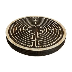 wood Finger Labyrinth Chartres Wood Carving Labyrinth board Meditation Tools  Finger Labyrinth for Meditation and Prayer