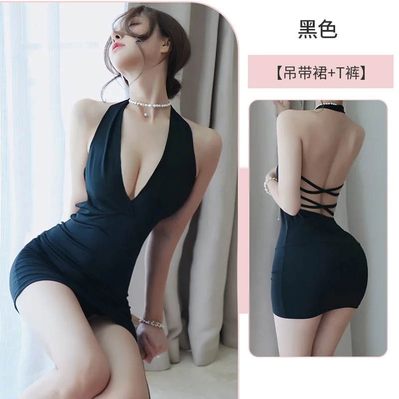 

Quickly Sexy Lingerie, No Need to Take Off, Tight-Fitting Hip-Hugging Skirt, Women's Bed Uniform, Ultra-Short Nightgown, Sexy Suit 369