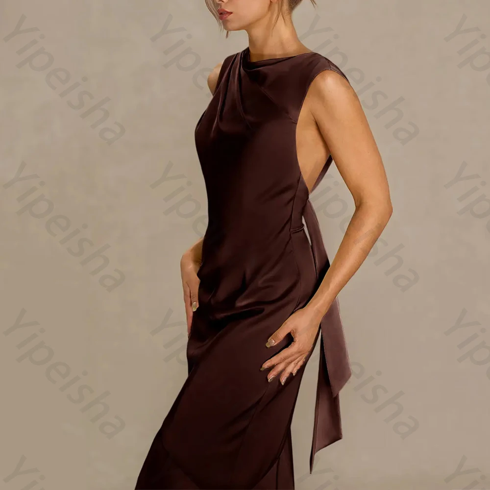 Seksowne sukienki wieczorowe bez pleców i rękawów, eleganckie, długie suknie celebrytów, wykwintne, wysokiej jakości suknie na studniówkę i przyjęcia, damskie, szyte na miarę.