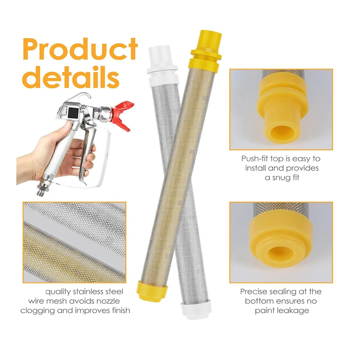 20Pcs Airless SprayGun Filter, Airless Spray Tool Filter Set 60 and 100 Mesh Universal Airless Spray Filter Screen