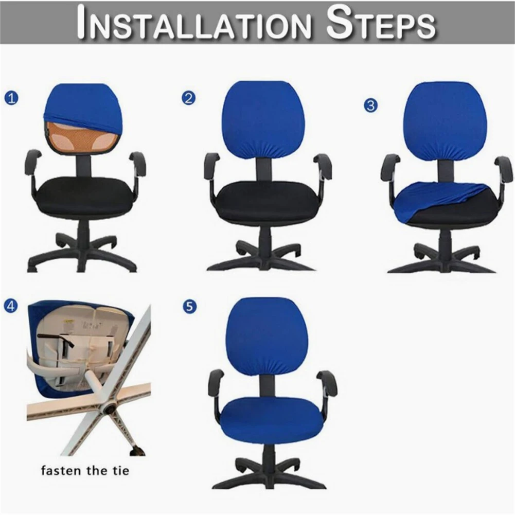 Office Chair Cover Stretchable Elastic Covers Backrest Coverings Cushion Protectors Desk Computer Chair Slipcover Dropship