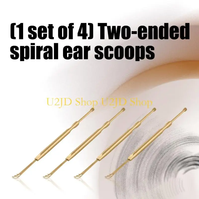 U2JD Double Headed Ear Pick Earwax Removal Tool Stainless Steel Ear Cleaners Ear Pick