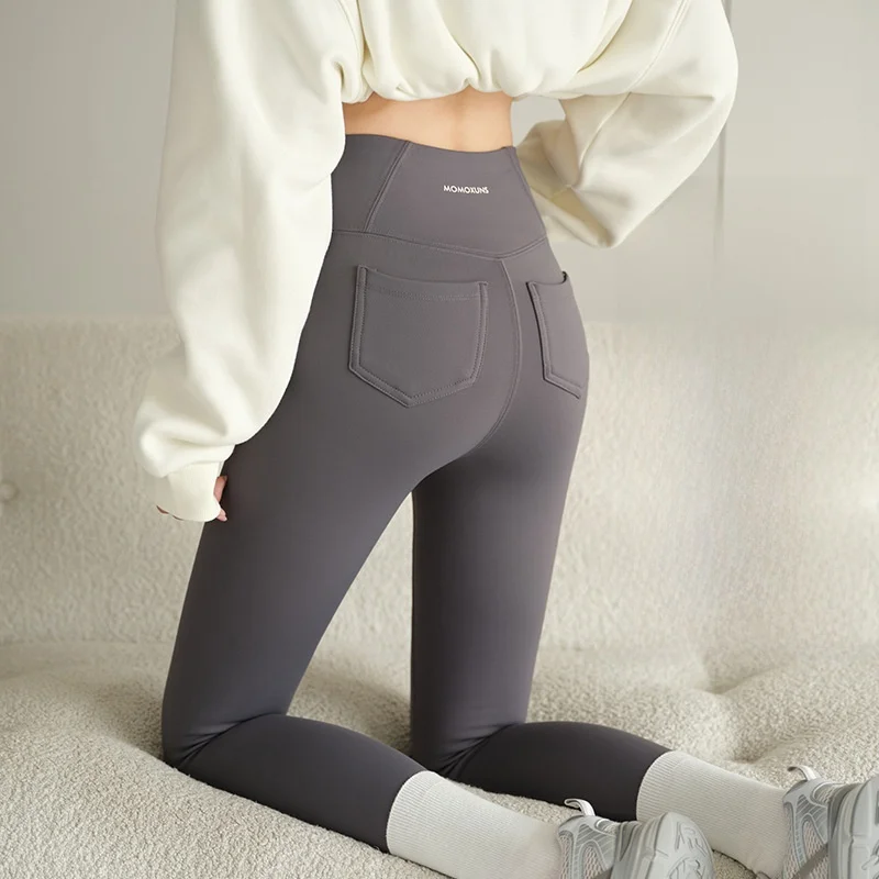 

Thiened Fce Women's Yoga Pants High Waist Long Trousers ket Design Slimming a Autumn Winter Warm Leggings