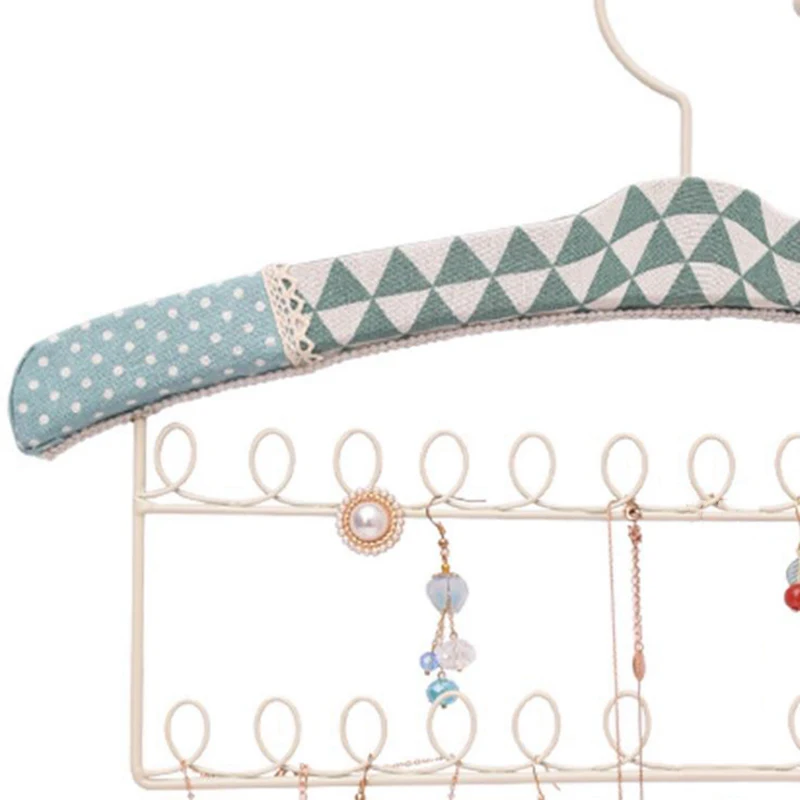 PWS Simple Home Storage Creative Jewelry Storage Rack Linen Iron Hanger Storage Rack Earring Rack Necklace Rack