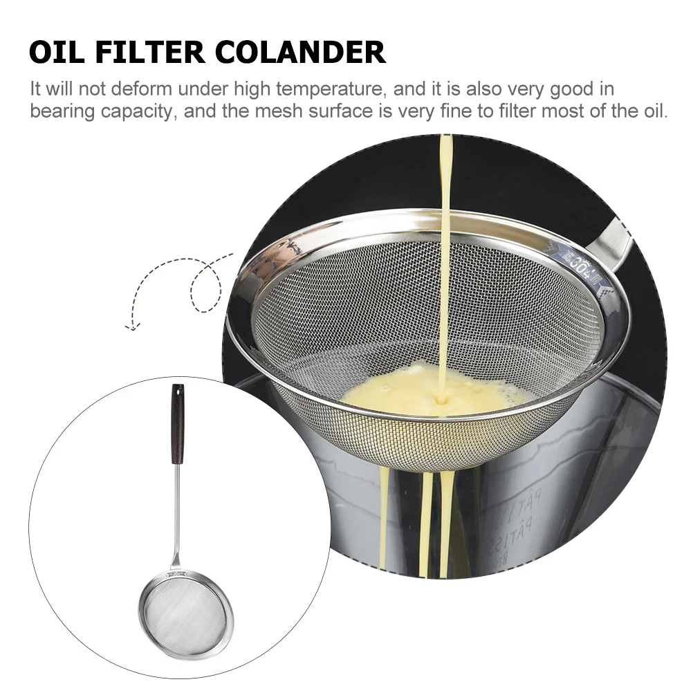 

Stainless Steel Fat Filter Spoon Fine Mesh Strainer Skimmer for Kitchen Cooking Frying Oil Grease Filter Food Drain Colander