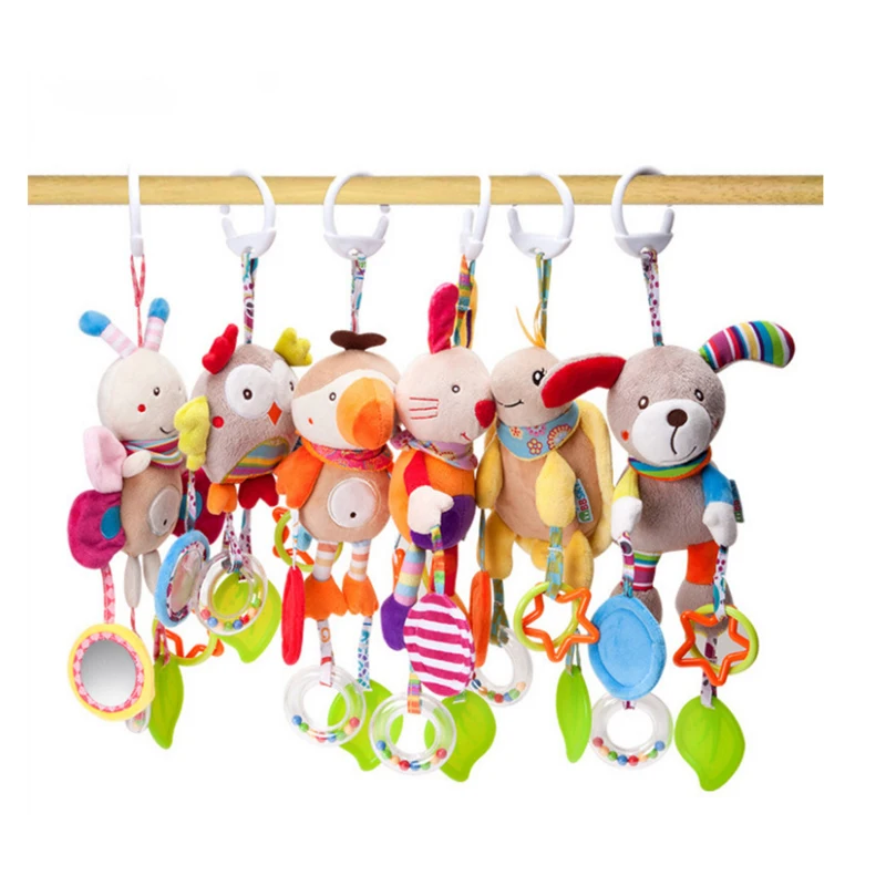 Baby Stroller Hanging Baby Lathe Hanging BB Called Jingle Baby Rattles Pendant Music Toothpaste Toy Plush Beads Fun Mirror Toys