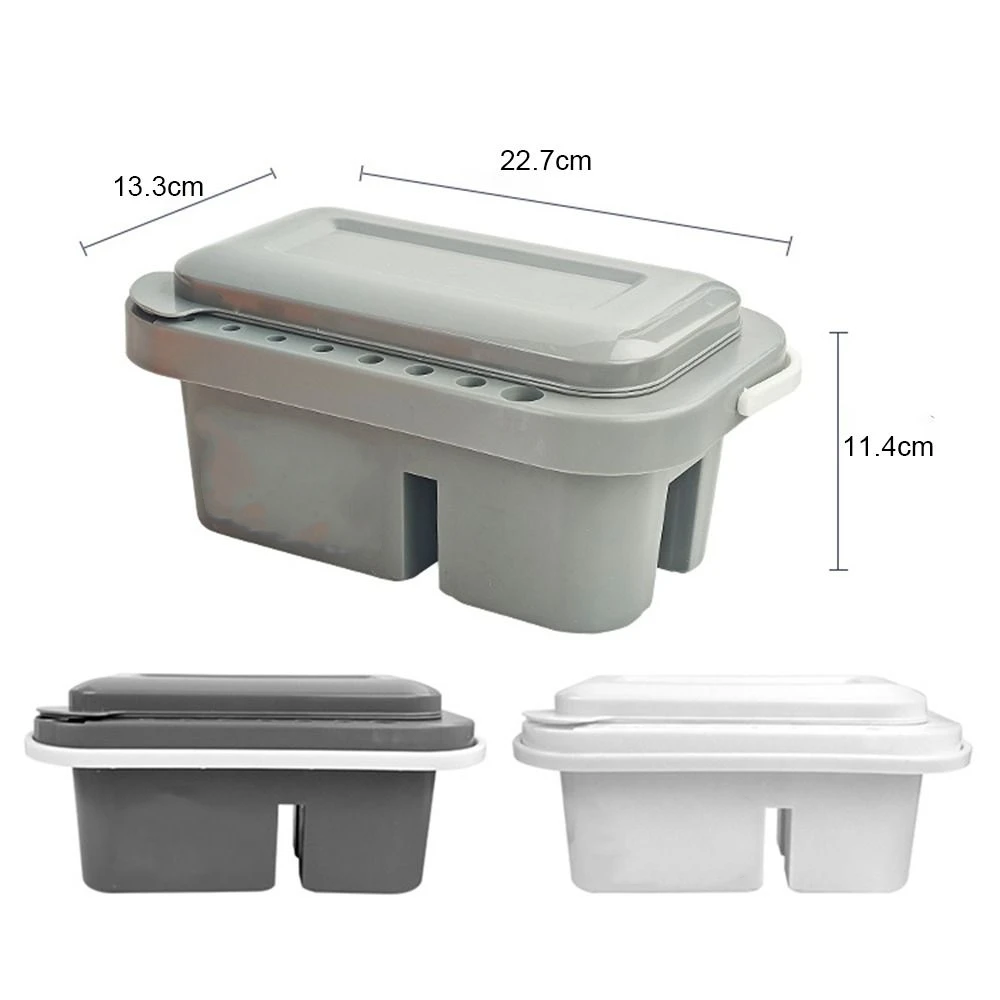 Secchio per pennelli multifunzionale 3 in 1 Scatola per pittura in plastica multiuso Tavolozza blu rettangolare portatile Studente d'arte