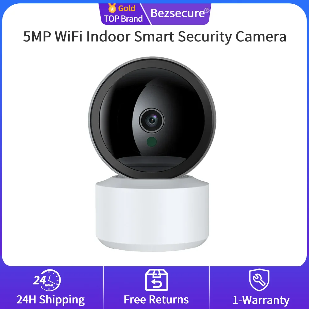 

5MP Wifi Indoor Smart Security Camera for Baby Monitor Dog Camera 4.0X Zoom Ultra Long IR Vision Distance O-Kam APP
