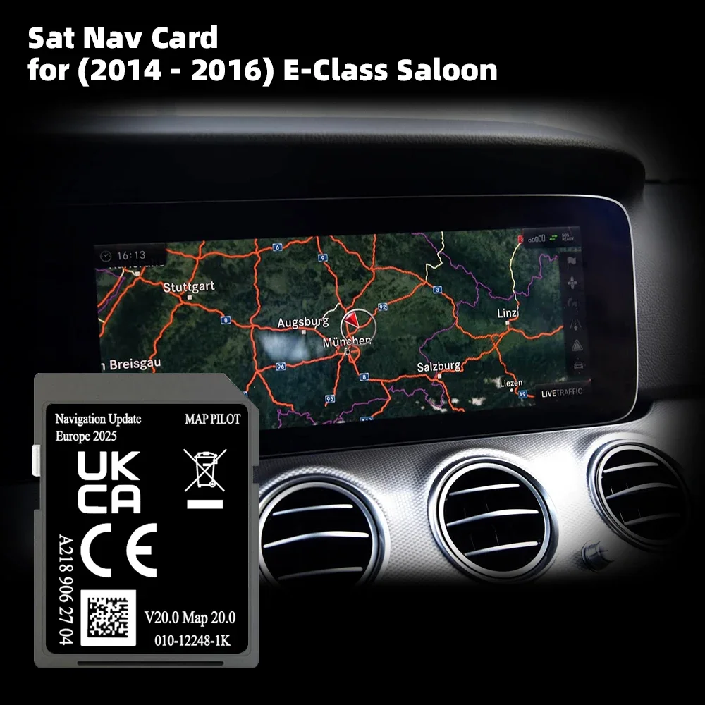 

A218 V20 SD Card for Mercedes E-Class from 2014 Maps Cover Albania Finland Belgium Sat Navi 32GB