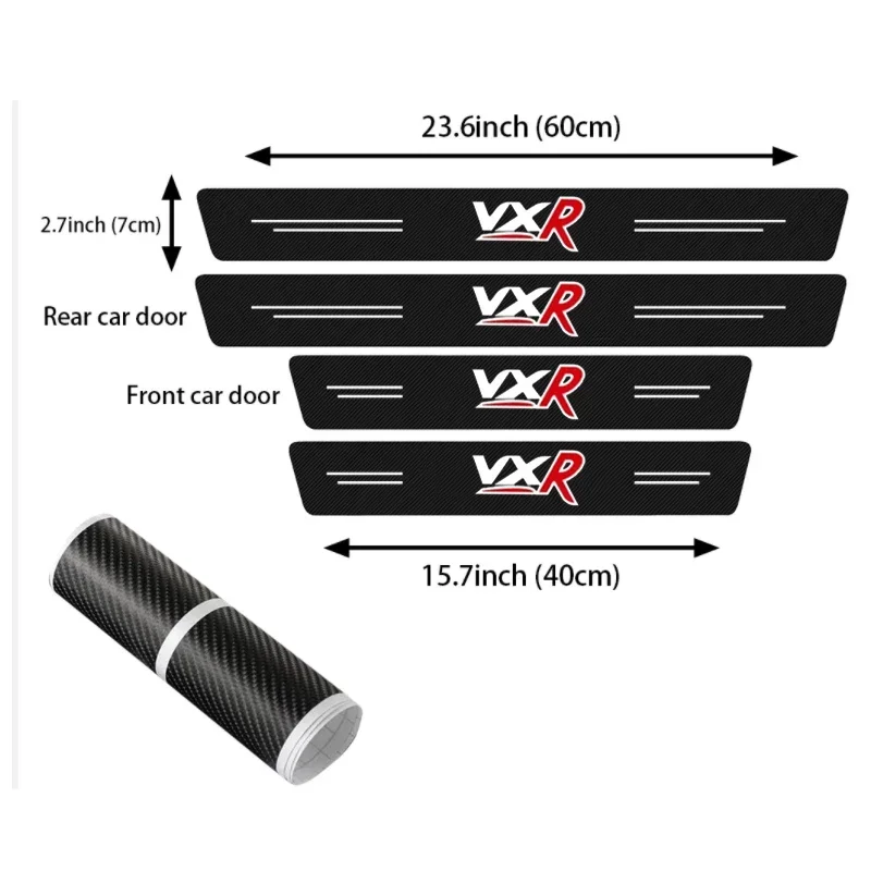 Carbon Fiber Car Door Sill Anti Scratch Protector Stickers For VXR Logo Vauxhall Opel Corsa D Astra H J Insignia Zafira Decals