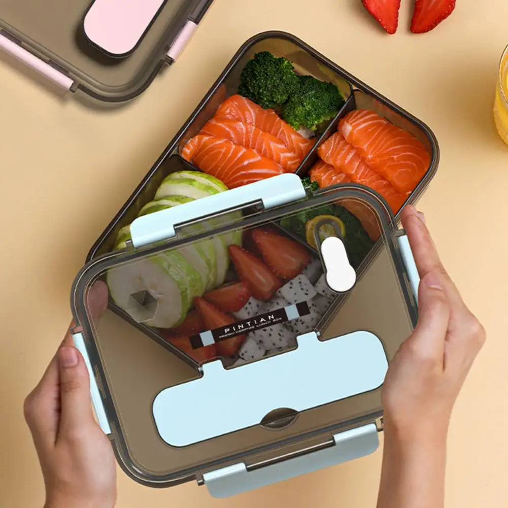 

Ланч-бокс 1100/1500 мл с вилкой, ложкой, 2/3 отделения, посудомоечная машина, микроволновая печь с морозильной камерой, герметичный кухонный контейнер для еды Bento