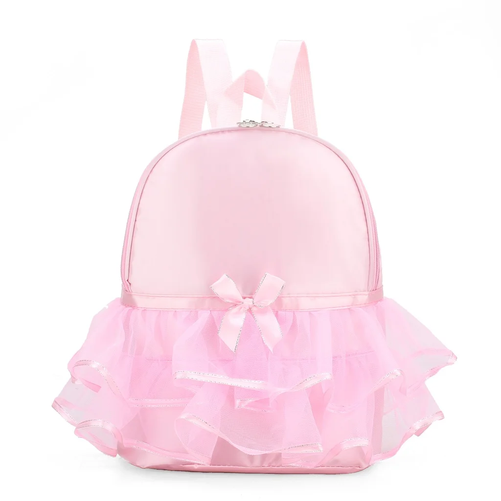 Children Princess Pink Dance Backpacks New Fashion Girls Ballet Practice Dress Props Placement Lace Bow Dance Bags Hot