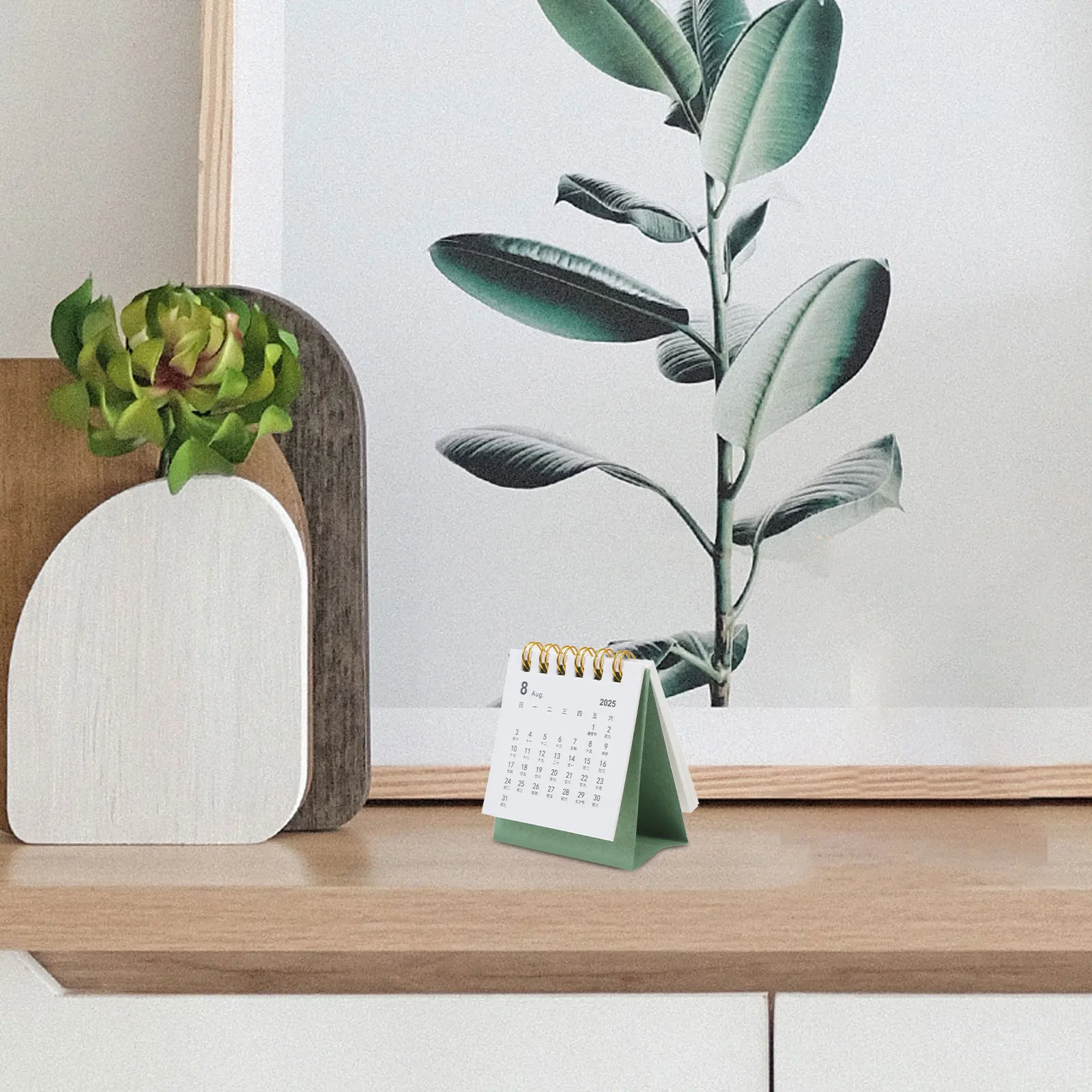

Mini Desk Calendar Daily Decorative Monthly Ornament Desktop Standing Memo Pad Book Festive