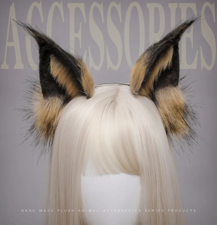 Anime Cat Ears fascia per capelli Bobcat Ears copricapo accessori Cosplay JK Girl Halloween Party Leopard Cat Ears Hair Hoop Headwear