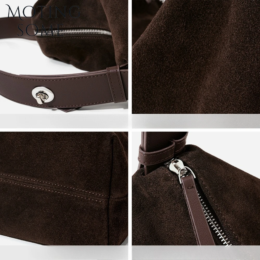 الشتاء لينة حقيبة فاخرة من جلد الغزال حقيبة يد امرأة الكتف رسول ماتي جلد البقر حمل الحقائب تحت الإبط السرج المحافظ جديد في المحفظة اليومية #6