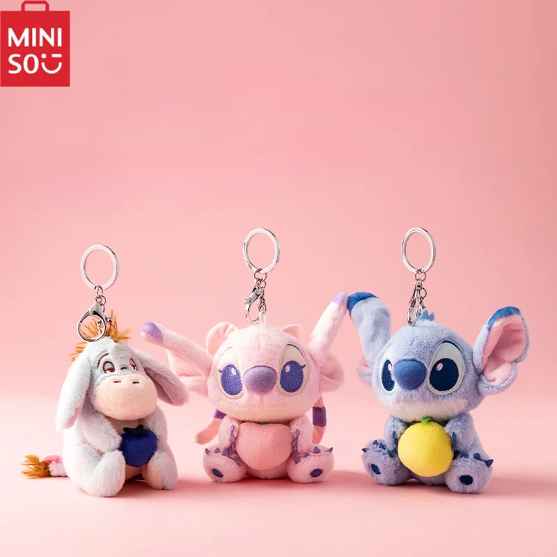 

Miniso Disney Series Sydney Stitch Plush Pendant Cute Cartoon Animation Keychain Conveniently Carrying Children's Birthday Gift