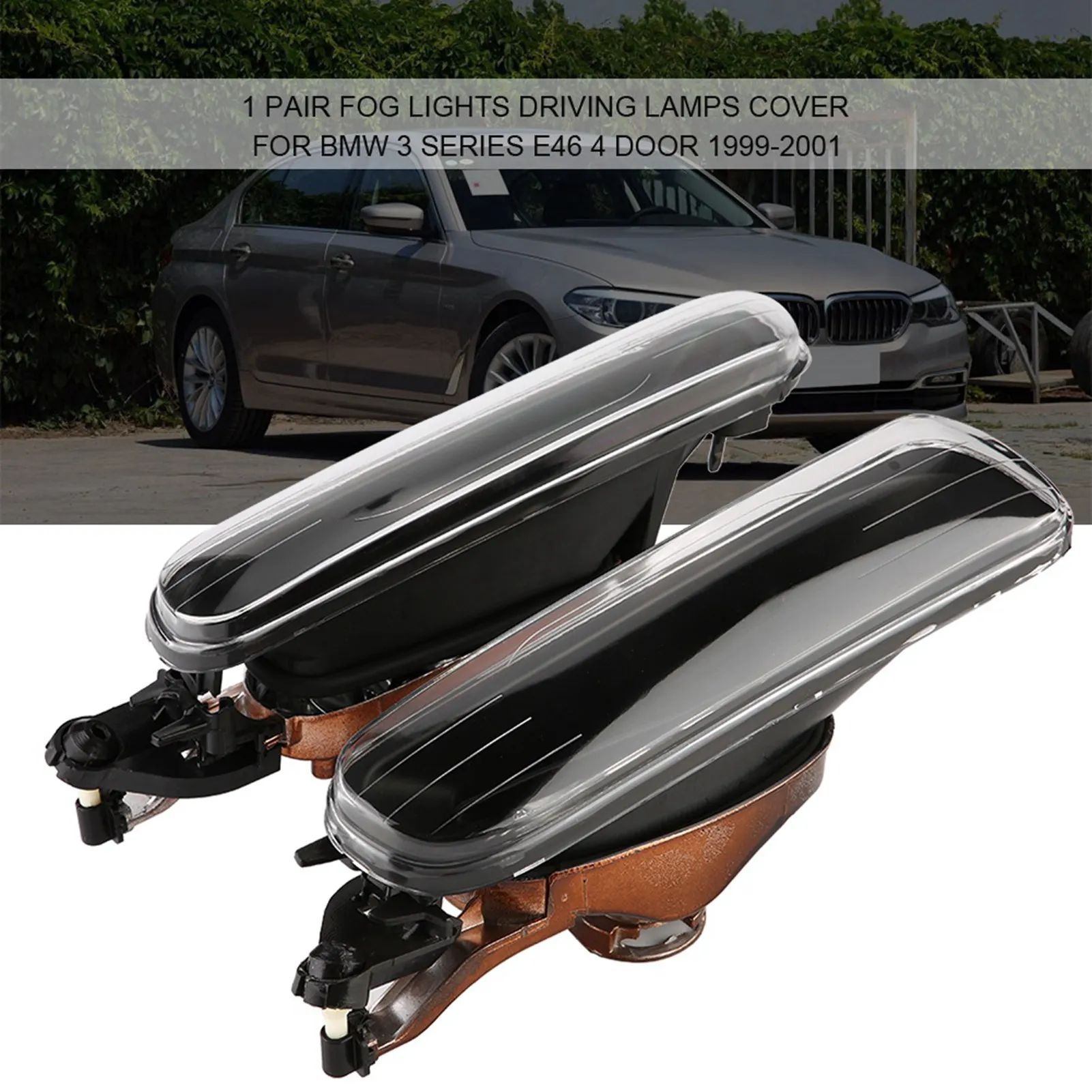

Fog Lamp Fog Light for Fog Light 1 Pair Left Right Fog Lights Driving Lamps Cover for 3 Series E46 4 Door 1999-2001