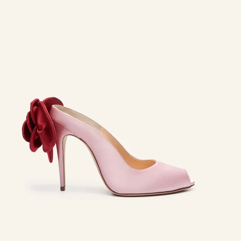 

2025 Summer New Sexy Flower Cool Slippers Fashionable and Elegant Slimming High Heels Pointed Party Women's High Heels Sandals