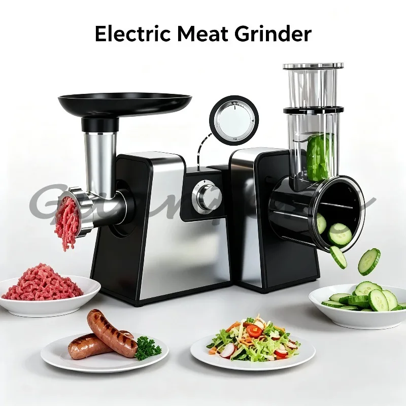 Two-speed control multi-function electric meat grinder, sausage machine