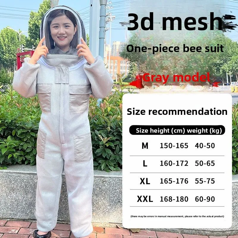 

Professional 3D Air Cotton Mesh Integrated Beekeeper Suit Breathable Full Body Anti-Sting Beekeeping Outfit Complete Set