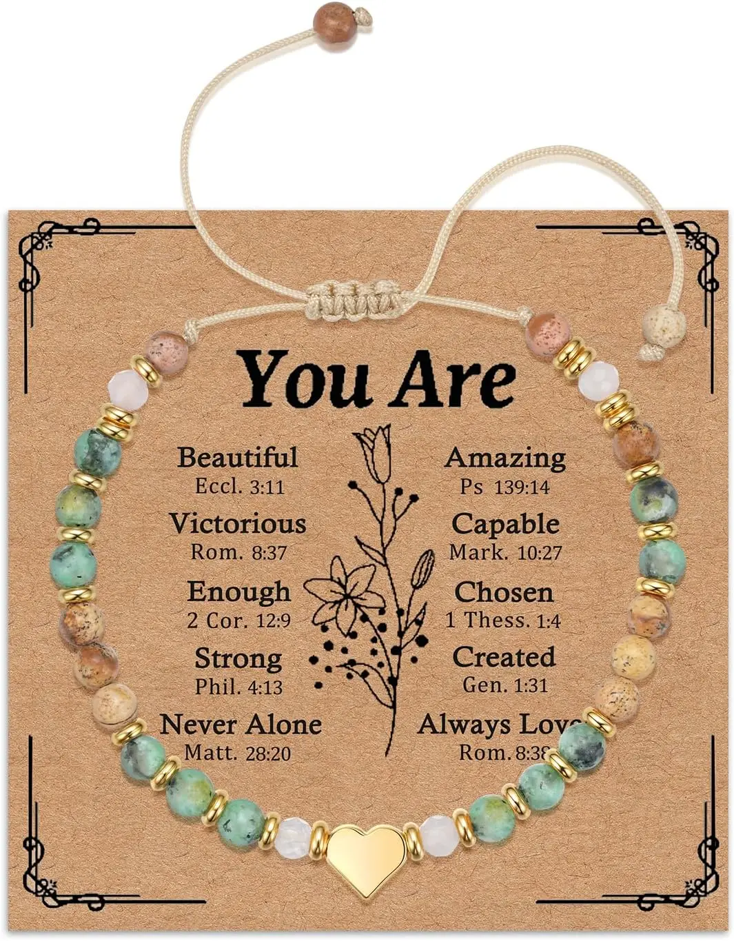 

Браслет Dlihc Gold Heart для женщин, изящный браслет с натуральными камнями, подарок на Пасху, День рождения, День святого Валентина, крещение.