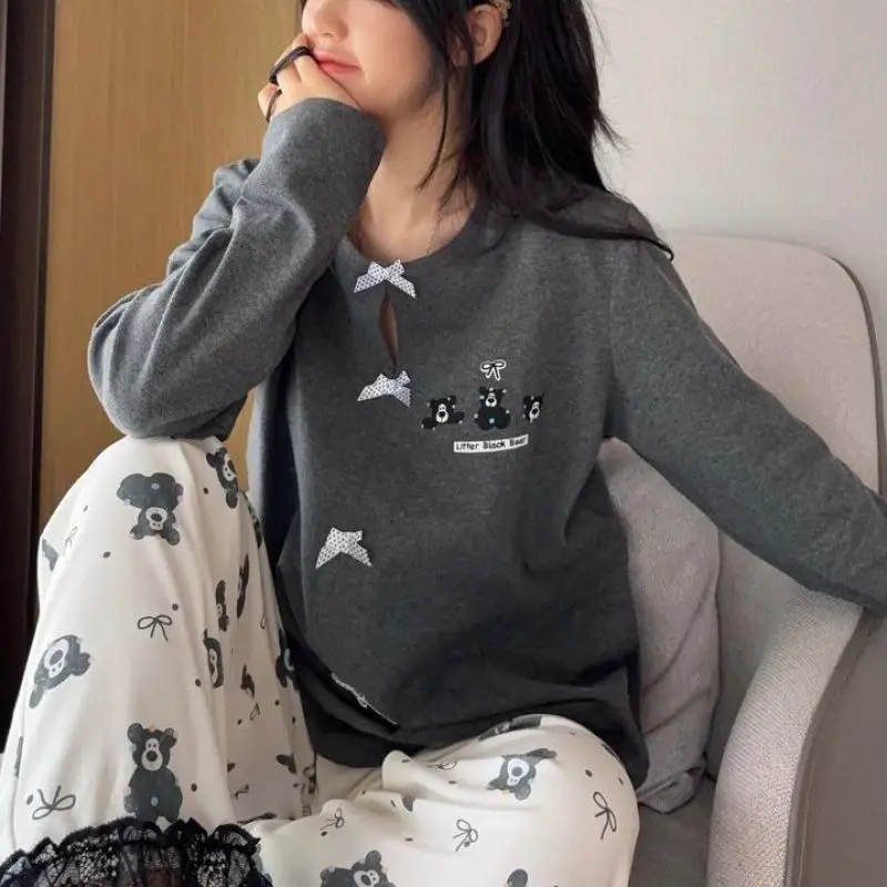 

Pjs Setwomen's Pajama Setwomen's Spring and Autumn Pajamasfashionable Home Clothes, Pajamassweet Lacecute and Soft Pajama S