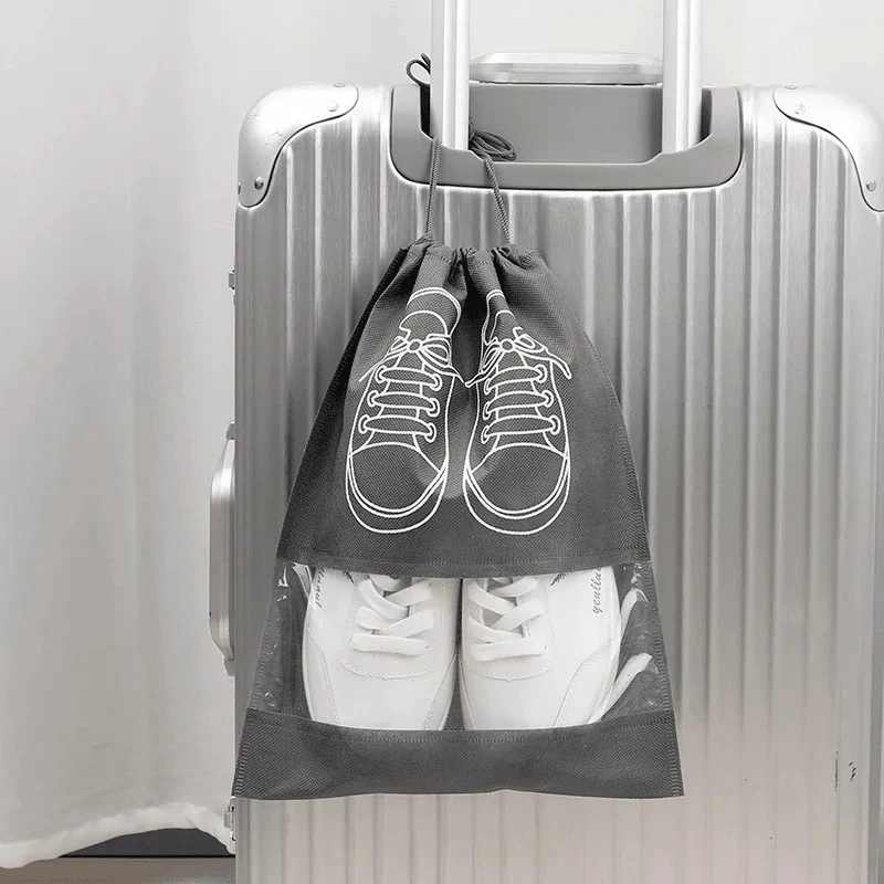 5 Stück staubdichte Schuhüberzüge, verdickte, staubdichte Aufbewahrungstasche aus Vliesstoff mit Kordelzug, Kleidungs-Reisebeutel, Handtaschen-Aufbewahrungstaschen – Detail 4