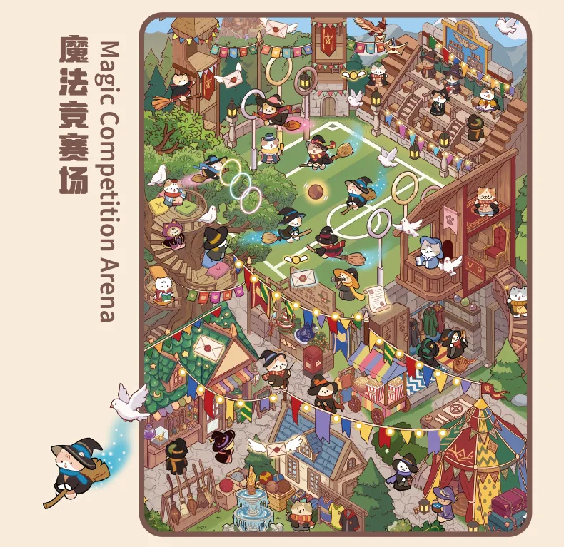 Kawaii Magic Academy 3D Magisches Zimmer Landschafts-Aufkleberbuch DIY Taschenhütten-Szene Festivalgeschenk – Detail 9