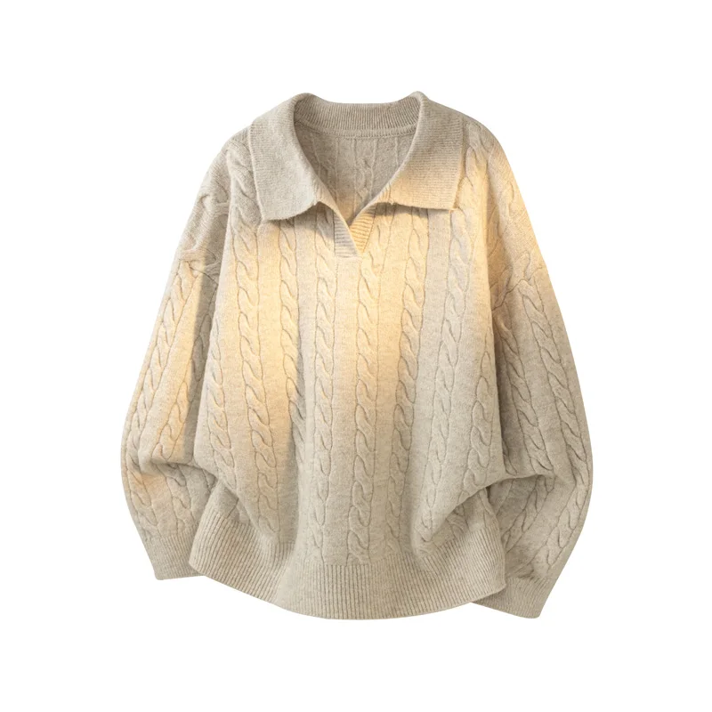 

M-XXXL Plus Size Men's Shawl Collar Sweater Henley Neck Cable Knit Pullover Vintage Chunky Oversize Loungewe Cardigan Style Top