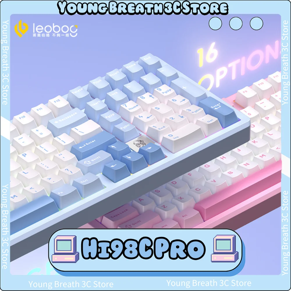

New LEOBOG Hi98C Pro Mechanical Keyboard 3Mode 2.4G Bluetooth Wireless Keyboard PBT Keycaps Hi98pro Keyboard Gamer Gift Custom