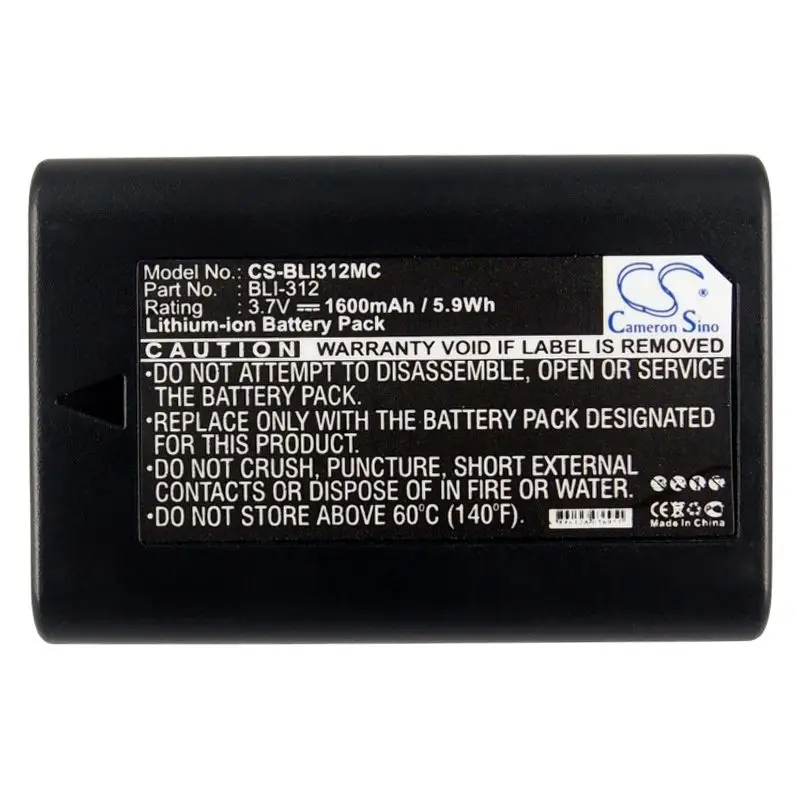 

BLI-312 Camera Battery 3.7V 1600mAh For BM8 M9 Accessories