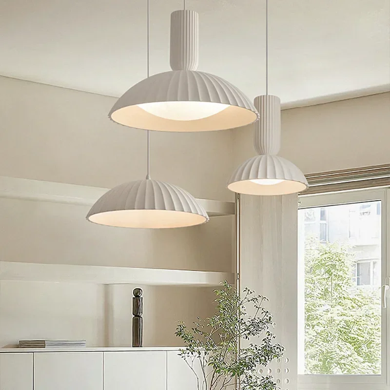 

SANDYHA French Gypsum Pendant Lights Restaurant Hanging Chandelier for Living Room Bedroom Bedside Lamp Dining Table Lighting
