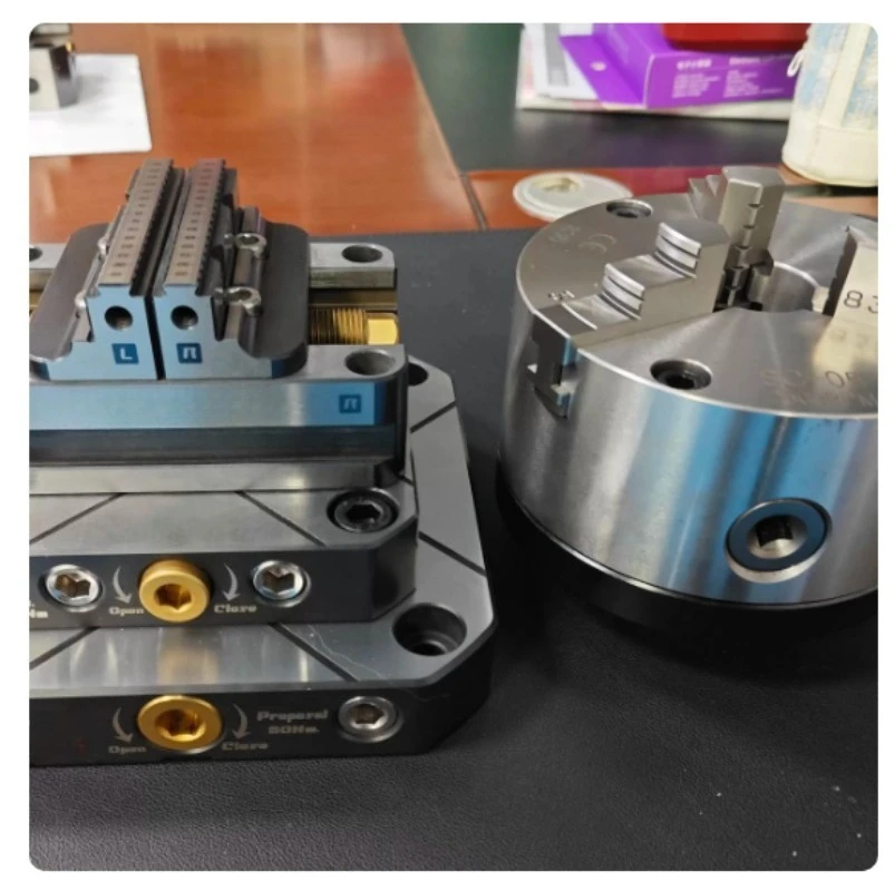 4/5 Axis Self-centering Vise, Zero Point Quick Change Fixture Compatible with 4-axis L-block Bridge Plate