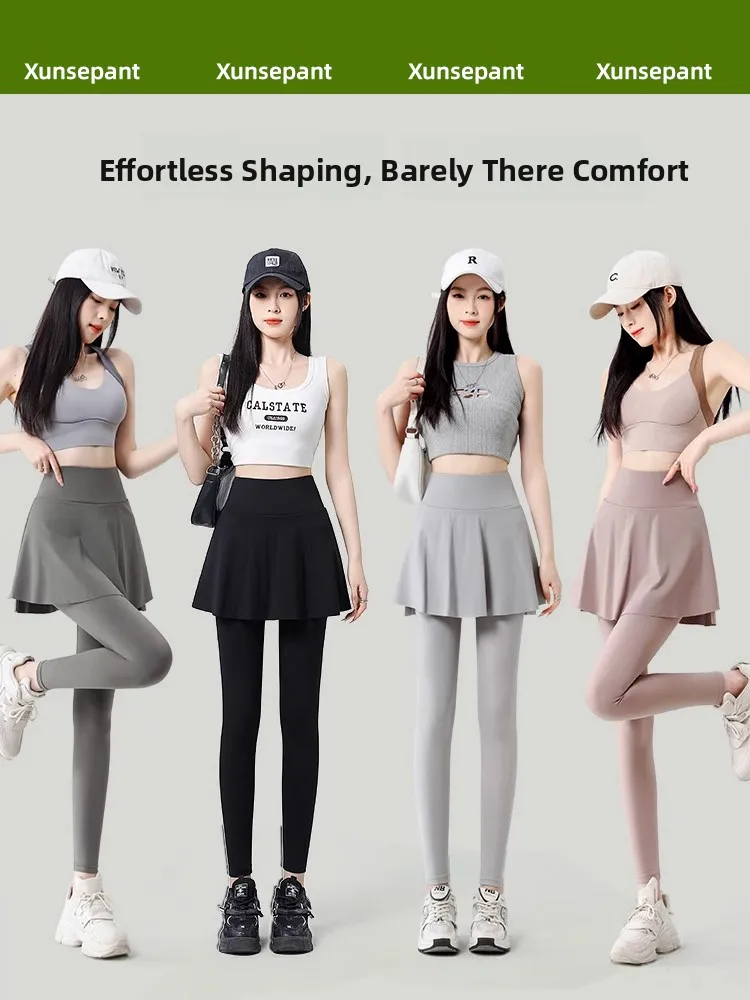 High Waist Thin Yoga Pants Women's Fitn Skirt Pants Breathable Casual Long Pants Tee Acetate Fiber 00% Summer Collection