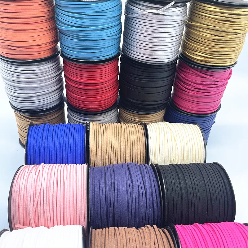 Плетеный шнур из искусственной замши, 3 мм, 5 ярдов Плетеный шнур из искусственной замши, 3 мм, 5 ярдов