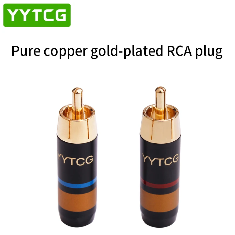 

4PCS Copper RCA Plug Audio Cable Male Connector Adapter Connector Soldering Phono Male for 7mm Cable