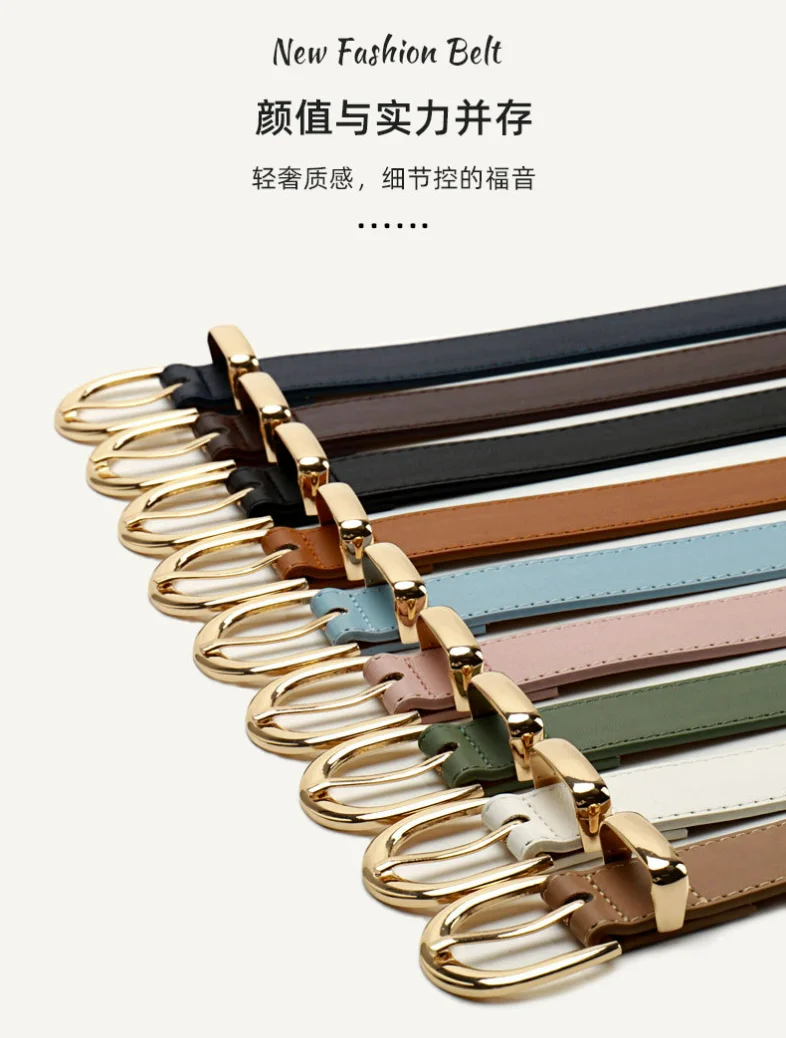 Korean Minimalist Women's Belt Versatile Alloy Three-Piece Set for Suits And Jeans Decorative Fashion Accessory for Ladies