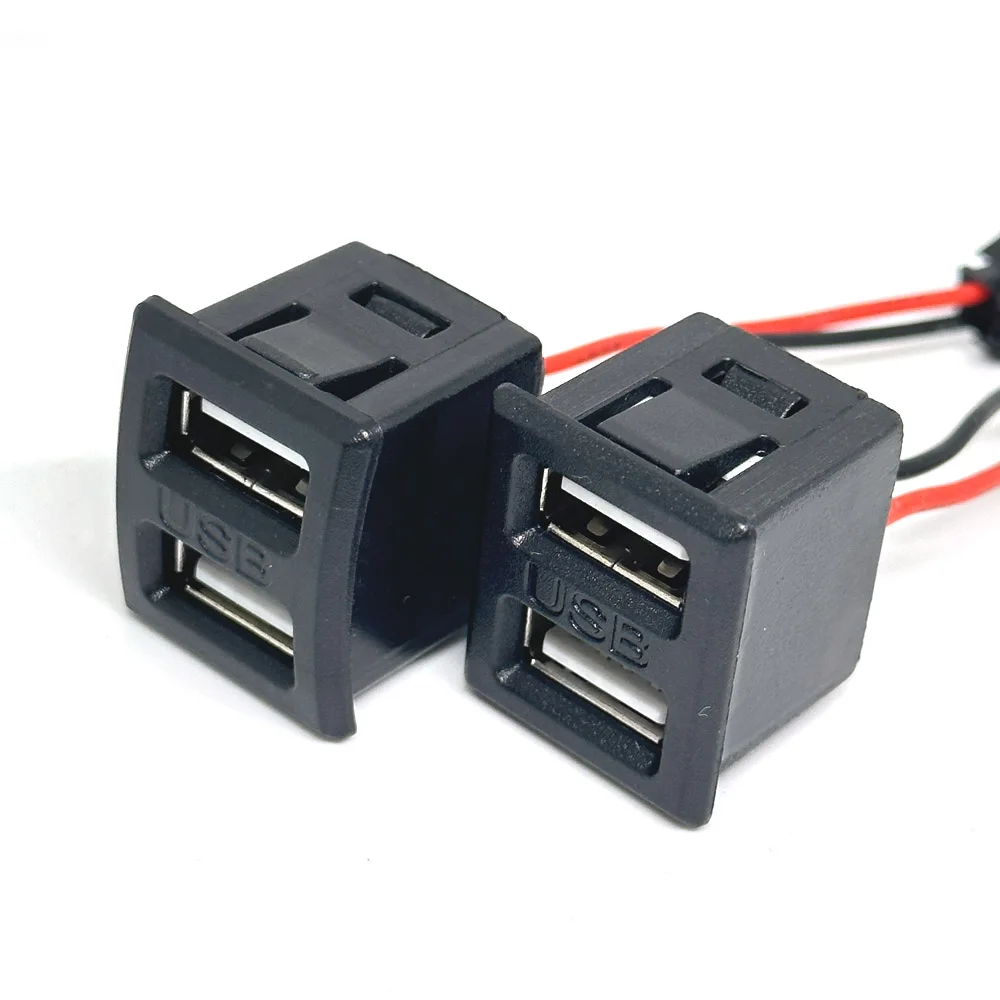 large current 2 P Double layer USB female base Type-c socket a female USB lamp charging socket power socket with cable connector