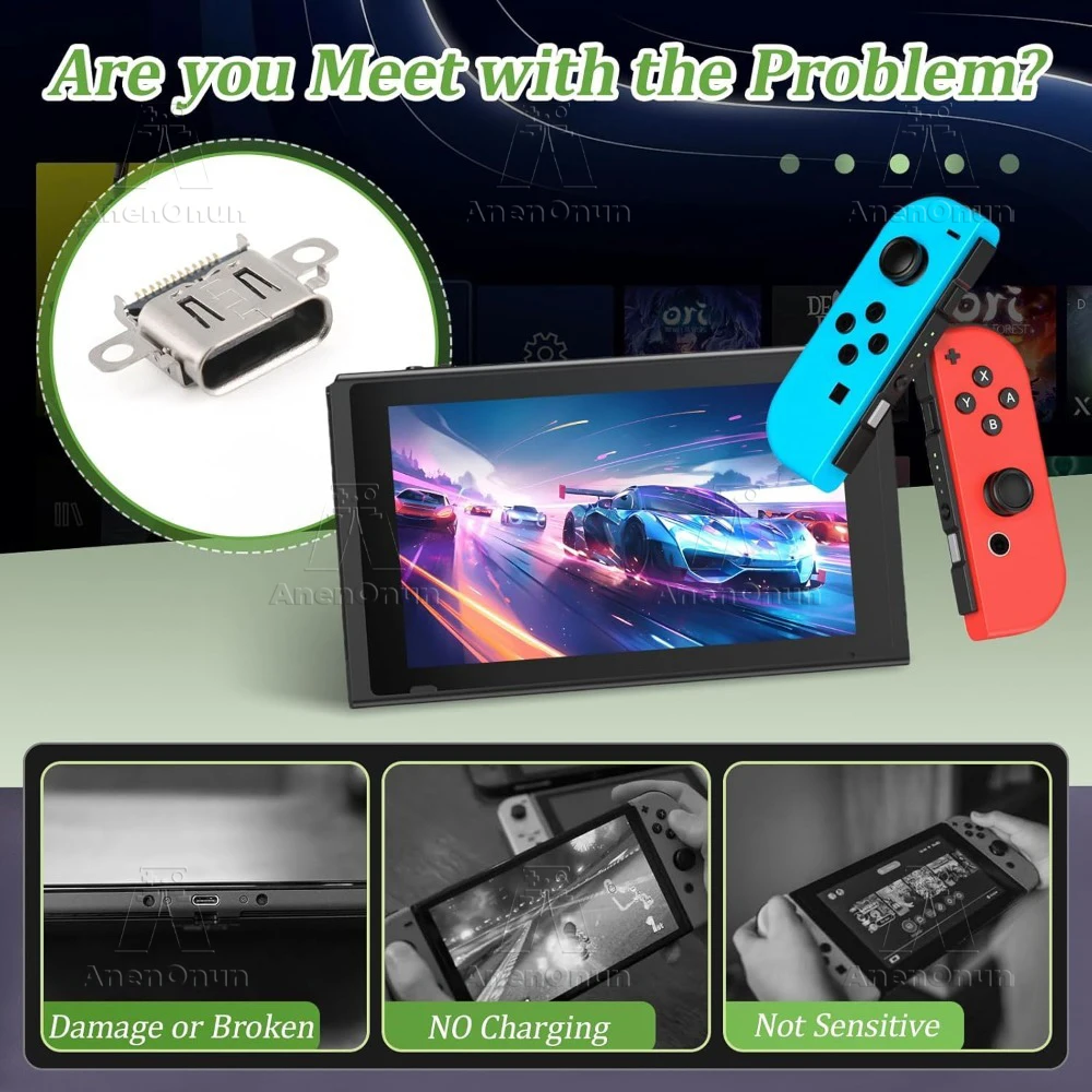 Switch OLED USB-C Charging Port Switch OLED Console Dock Connector Charge Power Socket Jack Port Replacement Repair Accessories