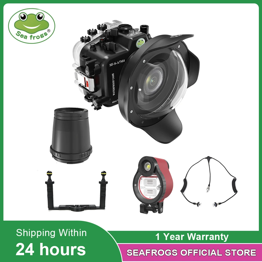 

Seafrogs IPX8 Waterproof Camera Housing With Dome Port For Sony A7M4 A7IV 12-24mm 16-35mm 14-24mm 24-70mmUnderwater Diving Case