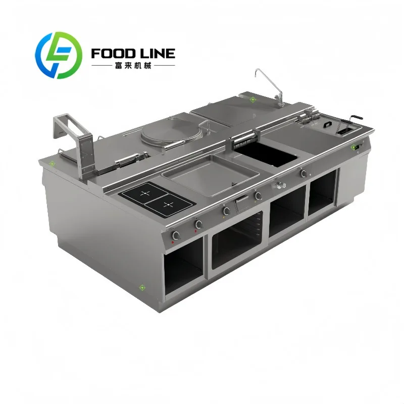 High Quality Commercial Monobloc Cooking Range Professional Restaurant Use Tailor-Made Kitchen Design Cooking Equipment